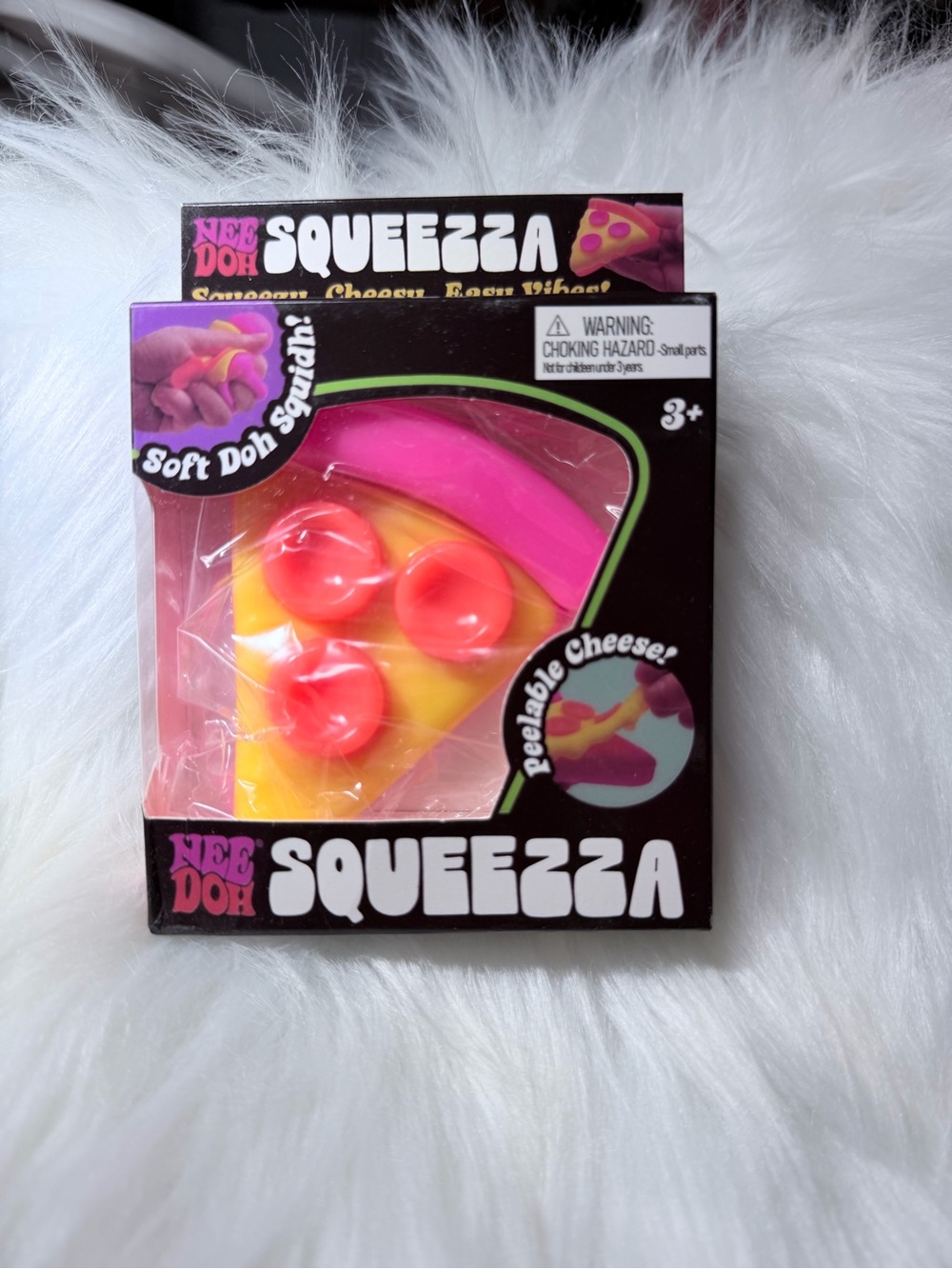 & Other Stories Pink and Yellow Soft Dough Squeeze Pizza Toy